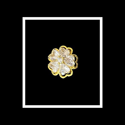 Gold flower shoe charm with cubic zirconia detailing for the Chee Charm Mary Jane #gold