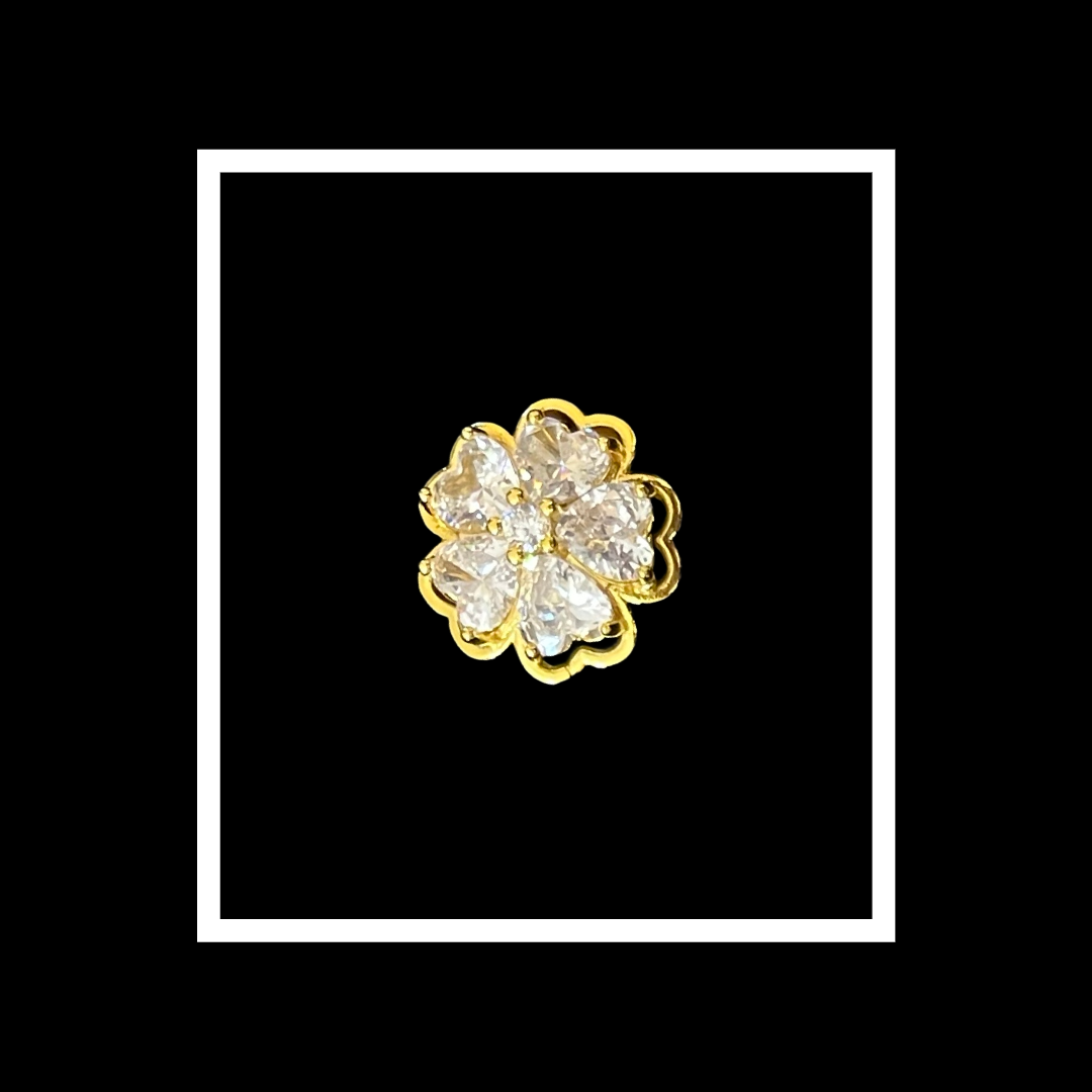 Gold flower shoe charm with cubic zirconia detailing for the Chee Charm Mary Jane #gold