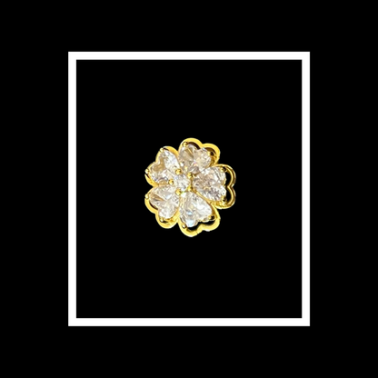 Gold flower shoe charm with cubic zirconia detailing for the Chee Charm Mary Jane #gold