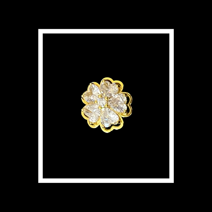 Gold flower shoe charm with cubic zirconia detailing for the Chee Charm Mary Jane #gold