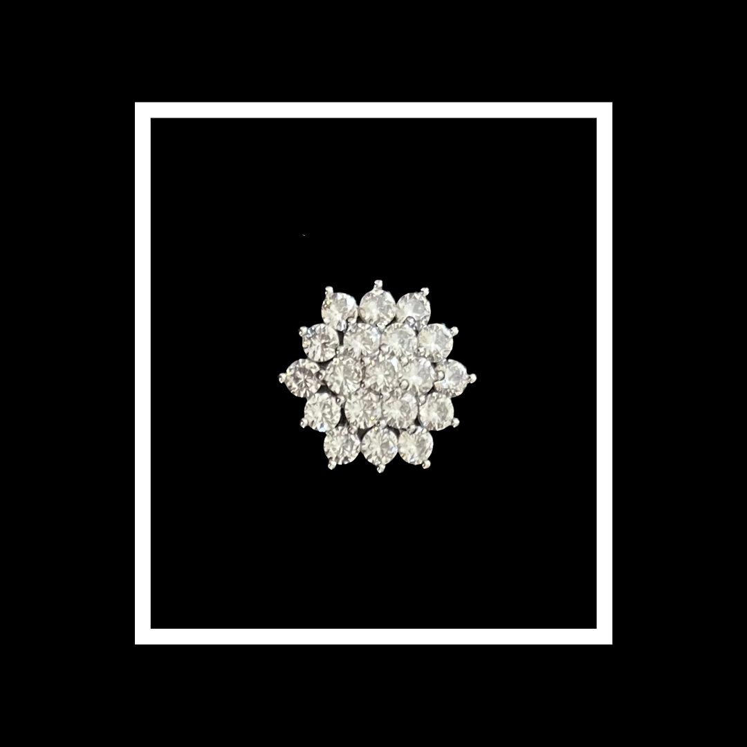 Silver starburst shoe charm with cubic zirconia detailing for the Chee Charm Mary Jane #silver