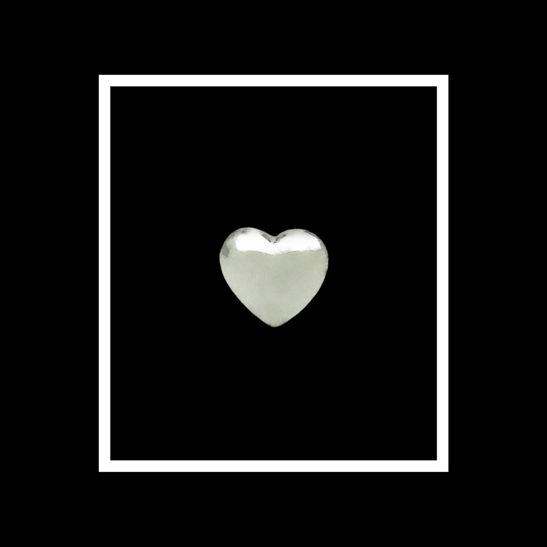 Silver heart shoe charm for the Chee Charm Mary Jane with polished metal finish #silver