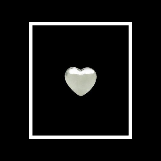 Silver heart shoe charm for the Chee Charm Mary Jane with polished metal finish #silver
