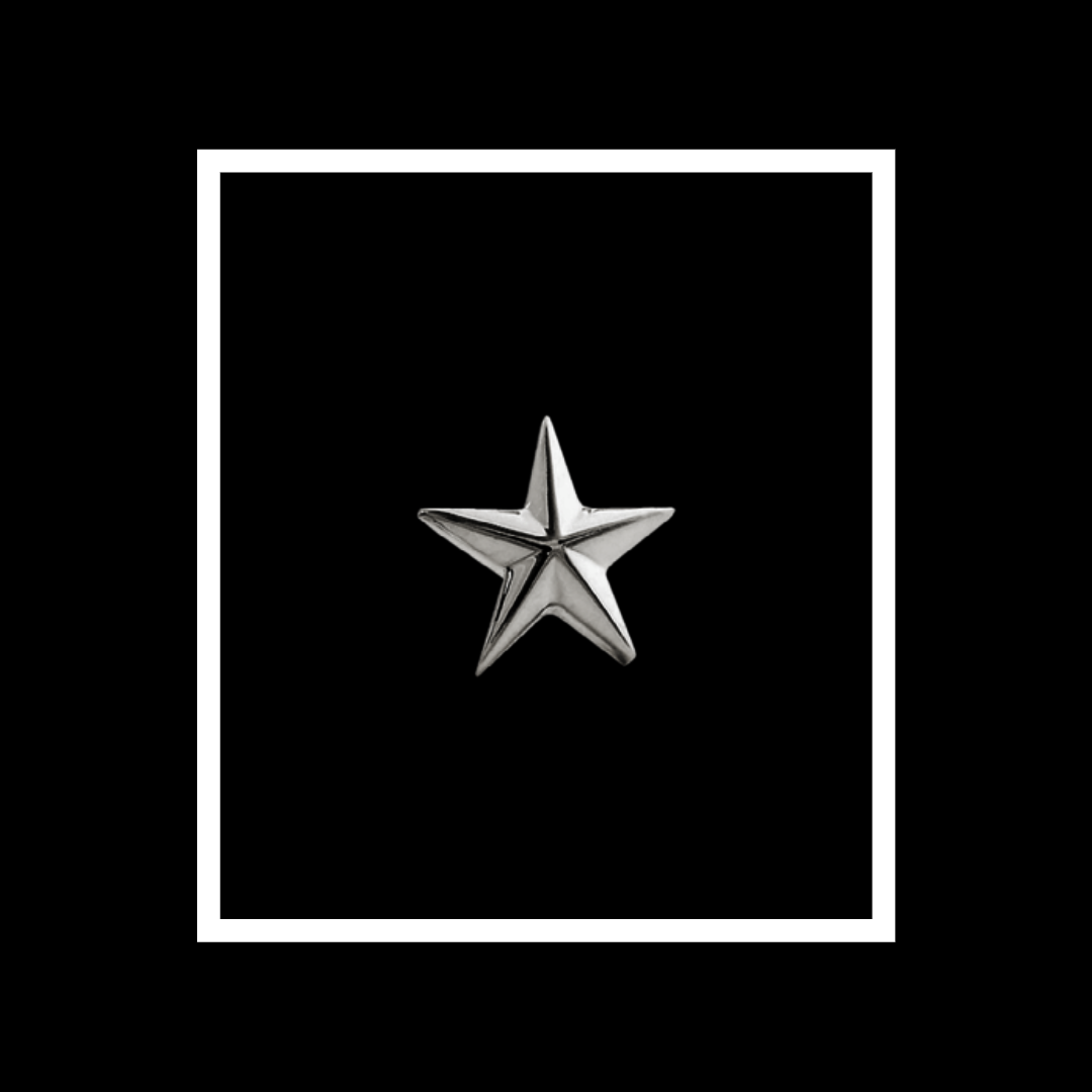 Silver star shoe charm for the Chee Charm Mary Jane with polished metal finish #silver