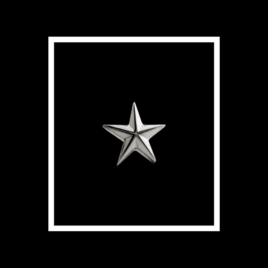 Silver star shoe charm for the Chee Charm Mary Jane with polished metal finish #silver